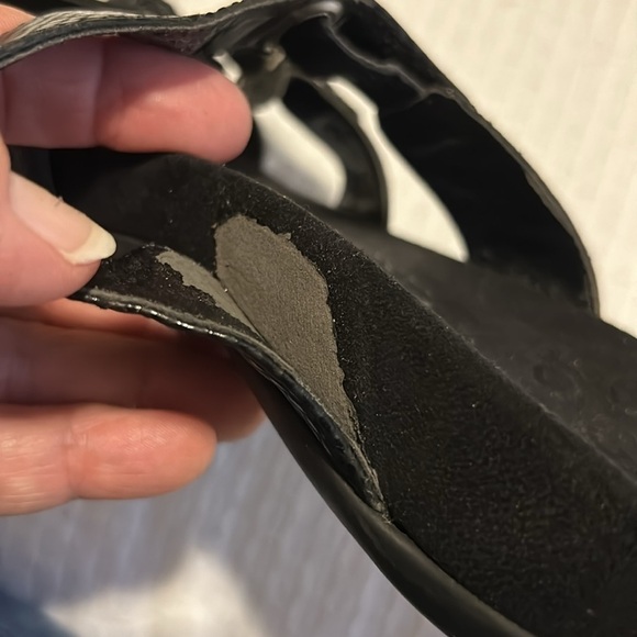 Vionic Aubrey Black Snakeskin Print Orthaheel Slide Sandals Size 9 - Picture 11 of 13